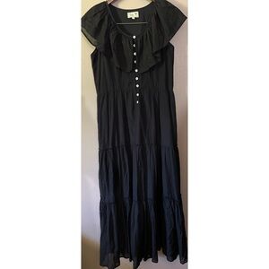 Mille Elegant Black Ruffled Maxi Dress